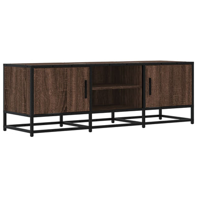 TV-taso ruskea tammi 120x35x41 cm tekninen puu ja metalli