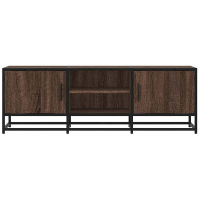 TV-taso ruskea tammi 120x35x41 cm tekninen puu ja metalli