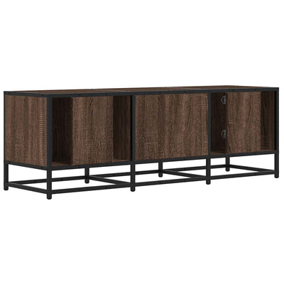 TV-taso ruskea tammi 120x35x41 cm tekninen puu ja metalli