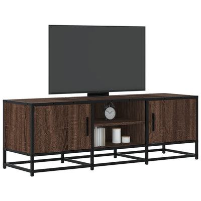 TV-taso ruskea tammi 120x35x41 cm tekninen puu ja metalli