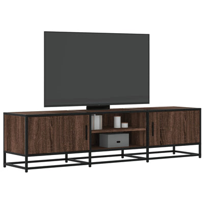 TV-taso ruskea tammi 160x35x41 cm tekninen puu ja metalli