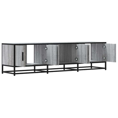 TV-taso harmaa Sonoma 150x35x41 cm tekninen puu ja metalli