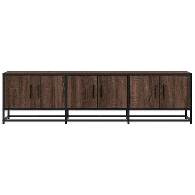 TV-taso ruskea tammi 150x35x41 cm tekninen puu ja metalli