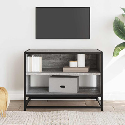 TV-taso harmaa Sonoma 61x40x46 cm tekninen puu ja metalli