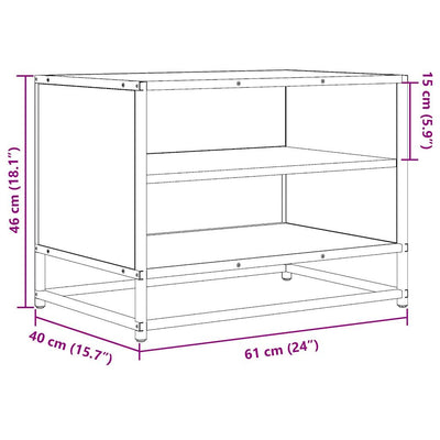 TV-taso harmaa Sonoma 61x40x46 cm tekninen puu ja metalli