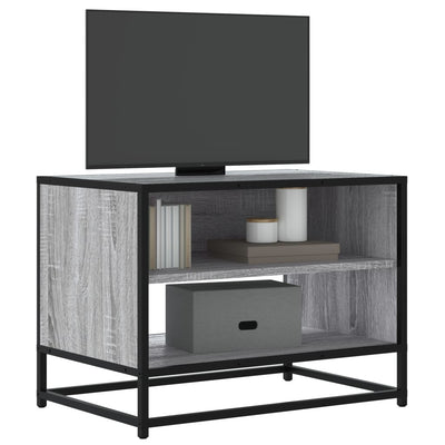 TV-taso harmaa Sonoma 61x40x46 cm tekninen puu ja metalli