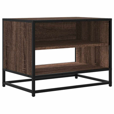 TV-taso ruskea tammi 61x40x46 cm tekninen puu ja metalli