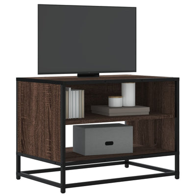 TV-taso ruskea tammi 61x40x46 cm tekninen puu ja metalli