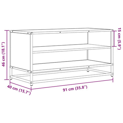 TV-kaappi musta 91x40x46 cm suunniteltu puu ja metalli