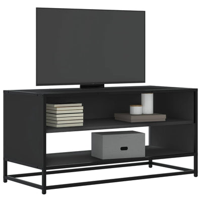 TV-kaappi musta 91x40x46 cm suunniteltu puu ja metalli