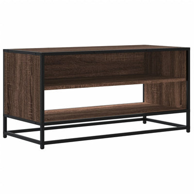 TV-taso ruskea tammi 91x40x46 cm tekninen puu ja metalli
