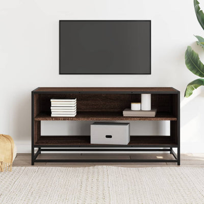 TV-taso ruskea tammi 91x40x46 cm tekninen puu ja metalli