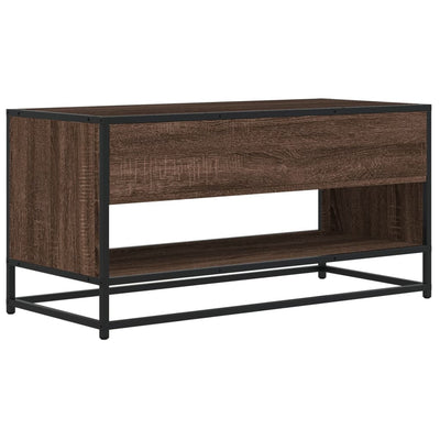 TV-taso ruskea tammi 91x40x46 cm tekninen puu ja metalli