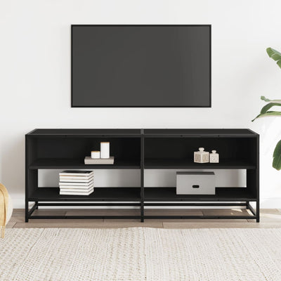 TV-kaappi Musta 120,5x40x46 cm Suunniteltu puu ja metalli