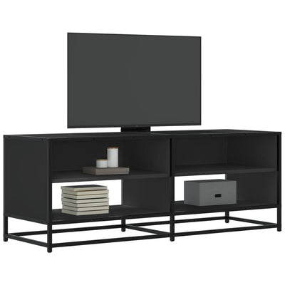 TV-kaappi Musta 120,5x40x46 cm Suunniteltu puu ja metalli