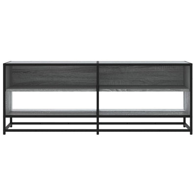 TV-taso harmaa Sonoma 120,5x40x46 cm tekninen puu ja metalli