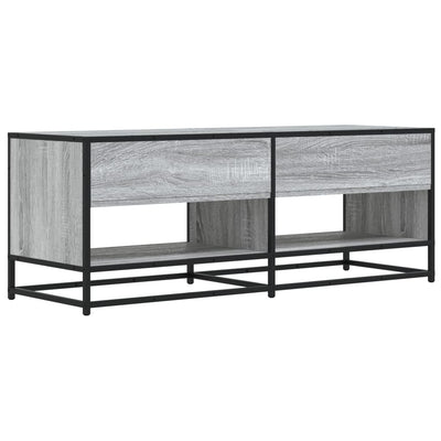 TV-taso harmaa Sonoma 120,5x40x46 cm tekninen puu ja metalli