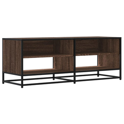 TV-taso ruskea tammi 120,5x40x46 cm tekninen puu ja metalli