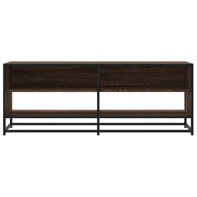 TV-taso ruskea tammi 120,5x40x46 cm tekninen puu ja metalli