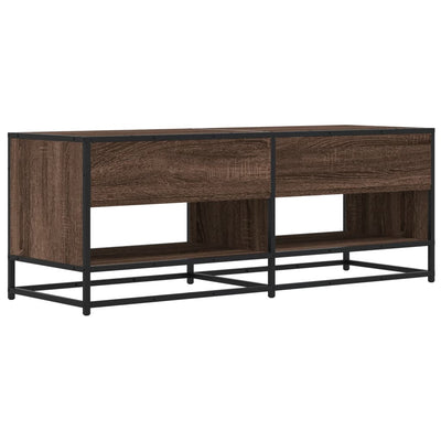 TV-taso ruskea tammi 120,5x40x46 cm tekninen puu ja metalli