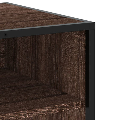 TV-taso ruskea tammi 120,5x40x46 cm tekninen puu ja metalli