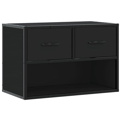 TV-taso musta 60x31x39,5 cm tekninen puu ja metalli