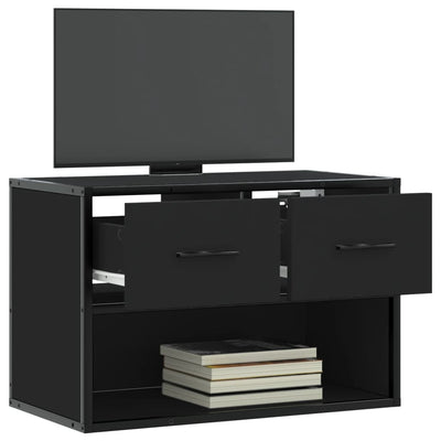 TV-taso musta 60x31x39,5 cm tekninen puu ja metalli