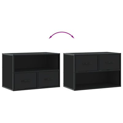 TV-taso musta 60x31x39,5 cm tekninen puu ja metalli