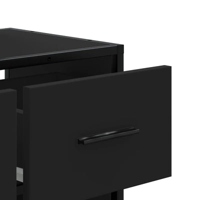 TV-taso musta 60x31x39,5 cm tekninen puu ja metalli