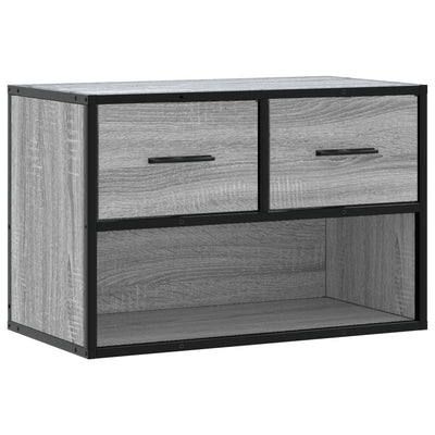 TV-taso harmaa Sonoma 60x31x39,5 cm tekninen puu ja metalli