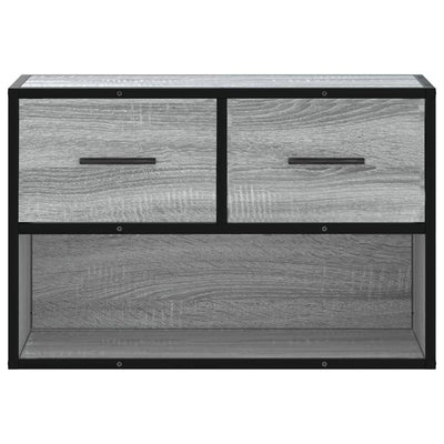 TV-taso harmaa Sonoma 60x31x39,5 cm tekninen puu ja metalli