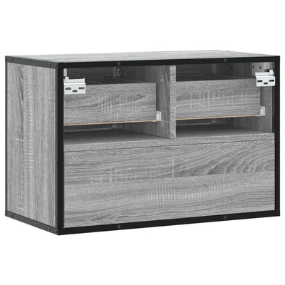 TV-taso harmaa Sonoma 60x31x39,5 cm tekninen puu ja metalli