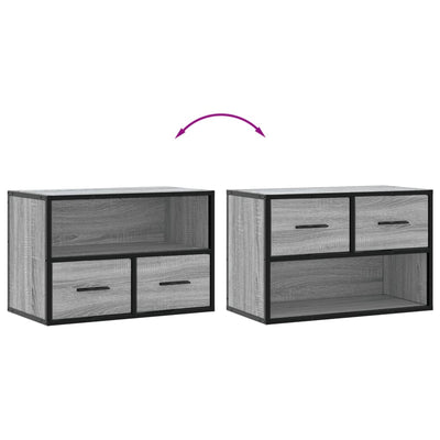 TV-taso harmaa Sonoma 60x31x39,5 cm tekninen puu ja metalli