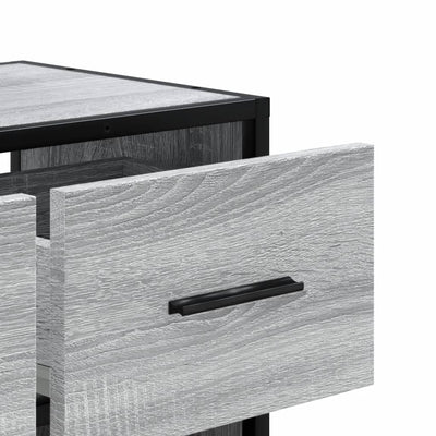 TV-taso harmaa Sonoma 60x31x39,5 cm tekninen puu ja metalli