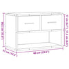 TV-taso harmaa Sonoma 60x31x39,5 cm tekninen puu ja metalli