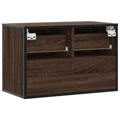 TV-taso ruskea tammi 60x31x39,5 cm tekninen puu ja metalli