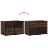 TV-taso ruskea tammi 60x31x39,5 cm tekninen puu ja metalli