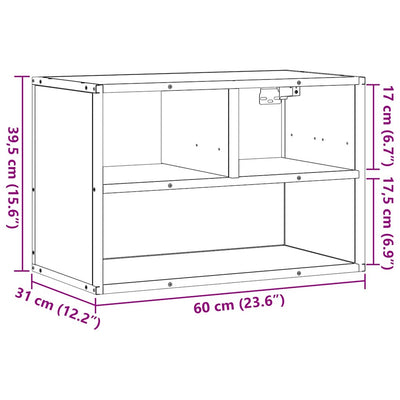TV-taso musta 60x31x39,5 cm tekninen puu ja metalli