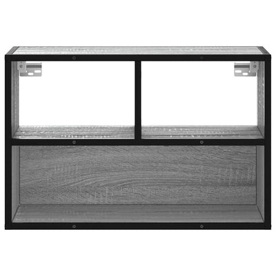 TV-taso harmaa Sonoma 60x31x39,5 cm tekninen puu ja metalli