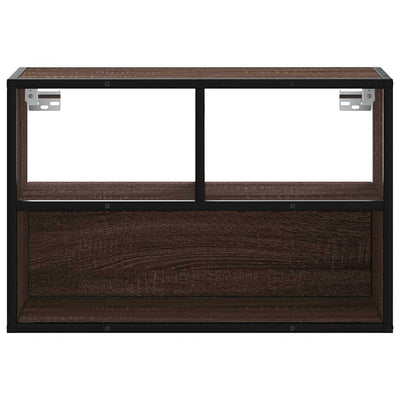 TV-taso ruskea tammi 60x31x39,5 cm tekninen puu ja metalli