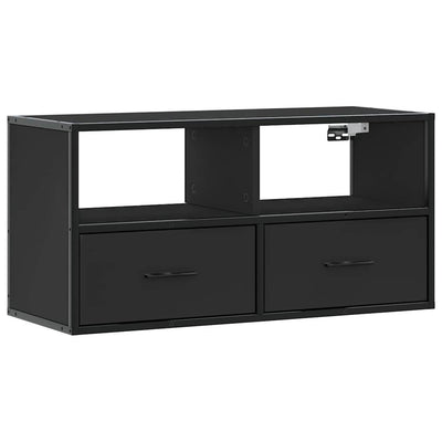 TV-taso musta 80x31x39,5 cm tekninen puu ja metalli