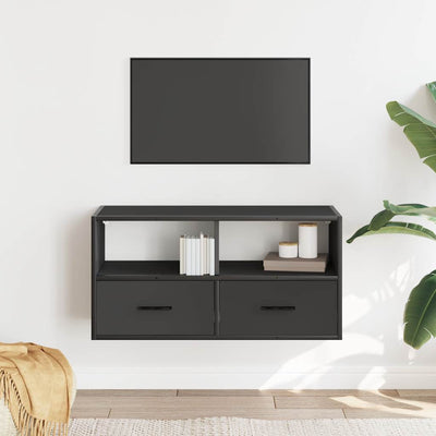 TV-taso musta 80x31x39,5 cm tekninen puu ja metalli