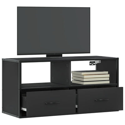 TV-taso musta 80x31x39,5 cm tekninen puu ja metalli