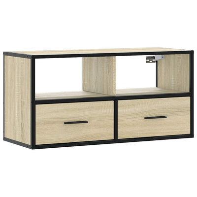 TV-taso Sonoma-tammi 80x31x39,5 cm tekninen puu ja metalli