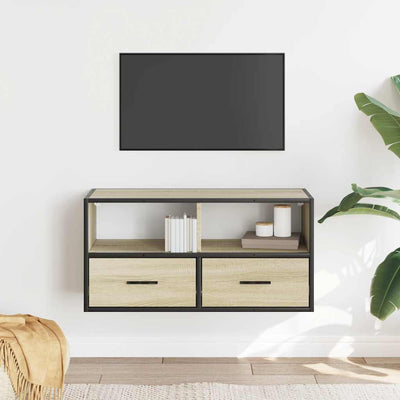 TV-taso Sonoma-tammi 80x31x39,5 cm tekninen puu ja metalli