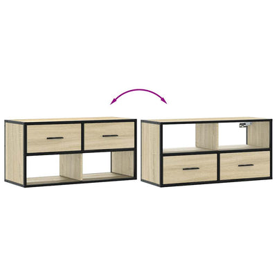 TV-taso Sonoma-tammi 80x31x39,5 cm tekninen puu ja metalli