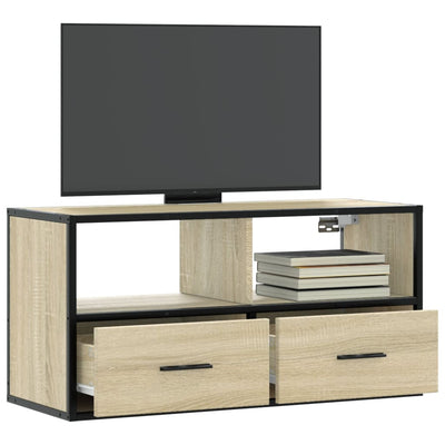 TV-taso Sonoma-tammi 80x31x39,5 cm tekninen puu ja metalli