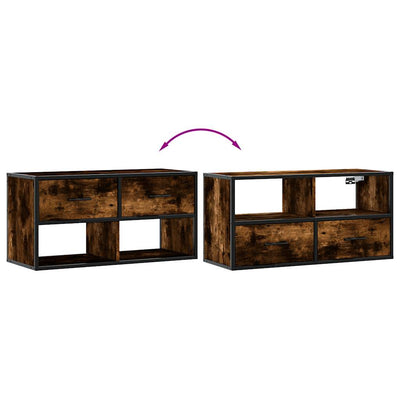 TV-taso savutammi 80x31x39,5 cm tekninen puu ja metalli