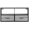 TV-taso harmaa Sonoma 80x31x39,5 cm tekninen puu ja metalli
