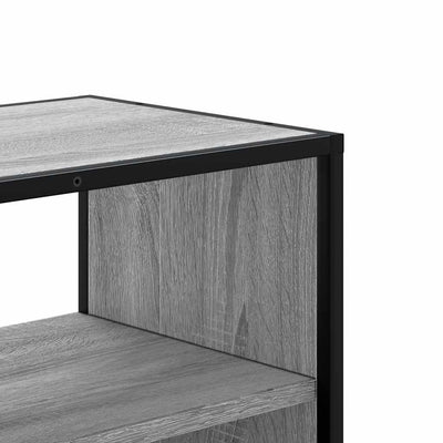 TV-taso harmaa Sonoma 80x31x39,5 cm tekninen puu ja metalli